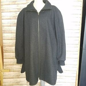 Brylane Woman Black Wool Coat